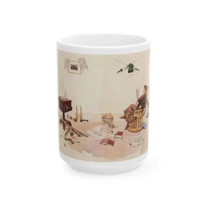 A Valentine Delivery, story illustration - White Coffee Mug 15oz - Go Mug Yourself