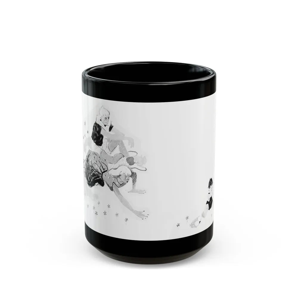 A very weighty question, Calling All Girls, August 1948 - Black Coffee Mug-15oz-Go Mug Yourself