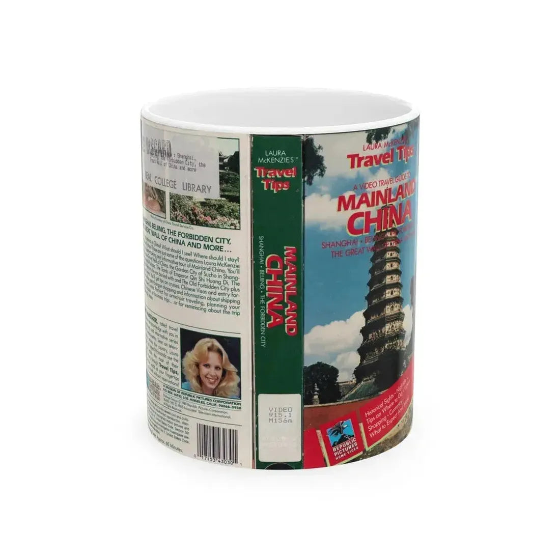 A VIDEO TRAVEL GUIDE TO MAINELAND CHINA (VHS COVER) - White Coffee Mug 11oz - Go Mug Yourself