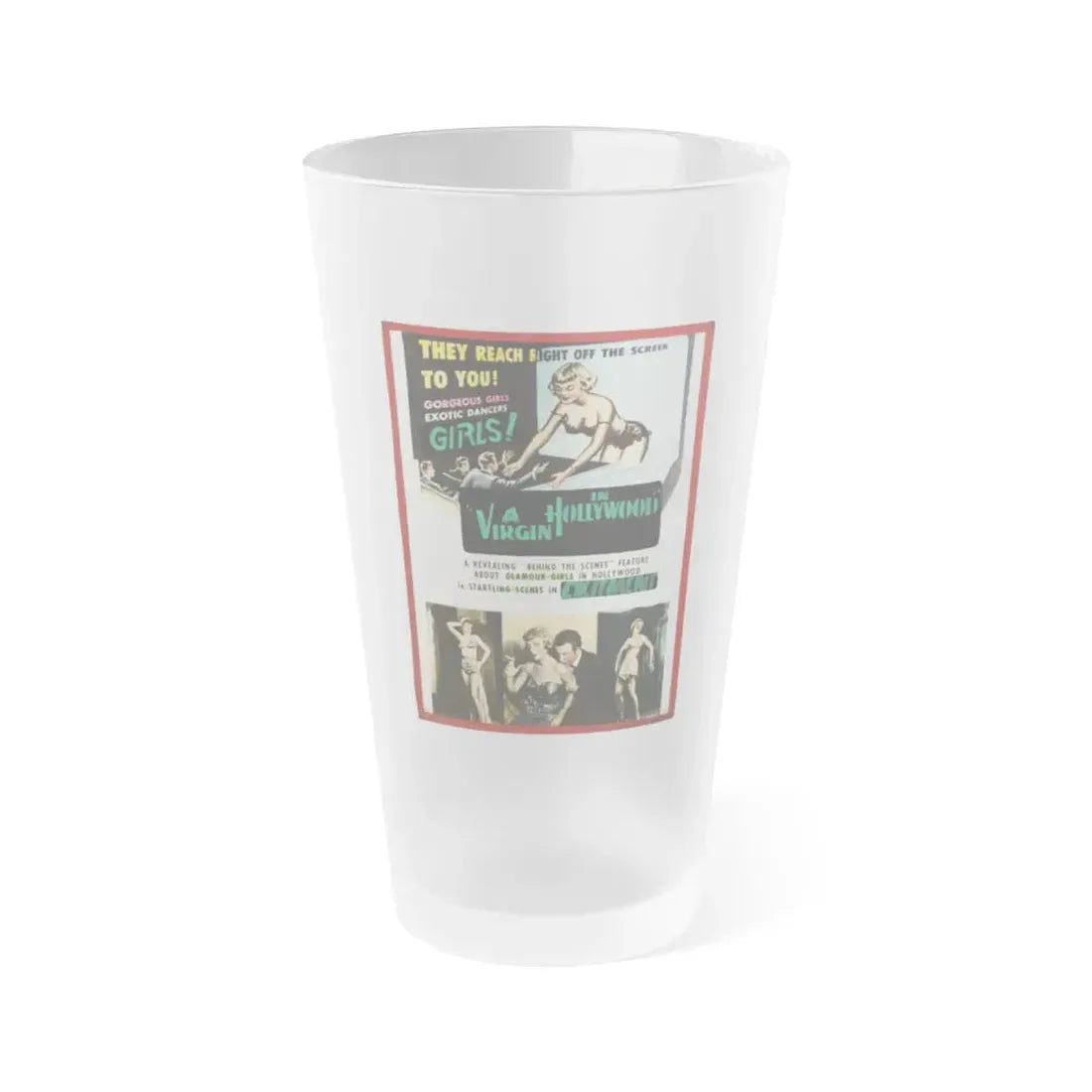 A VIRGIN IN HOLLYWOOD 1953 Movie Poster - Frosted Pint Glass 16oz Default Title - Go Mug Yourself