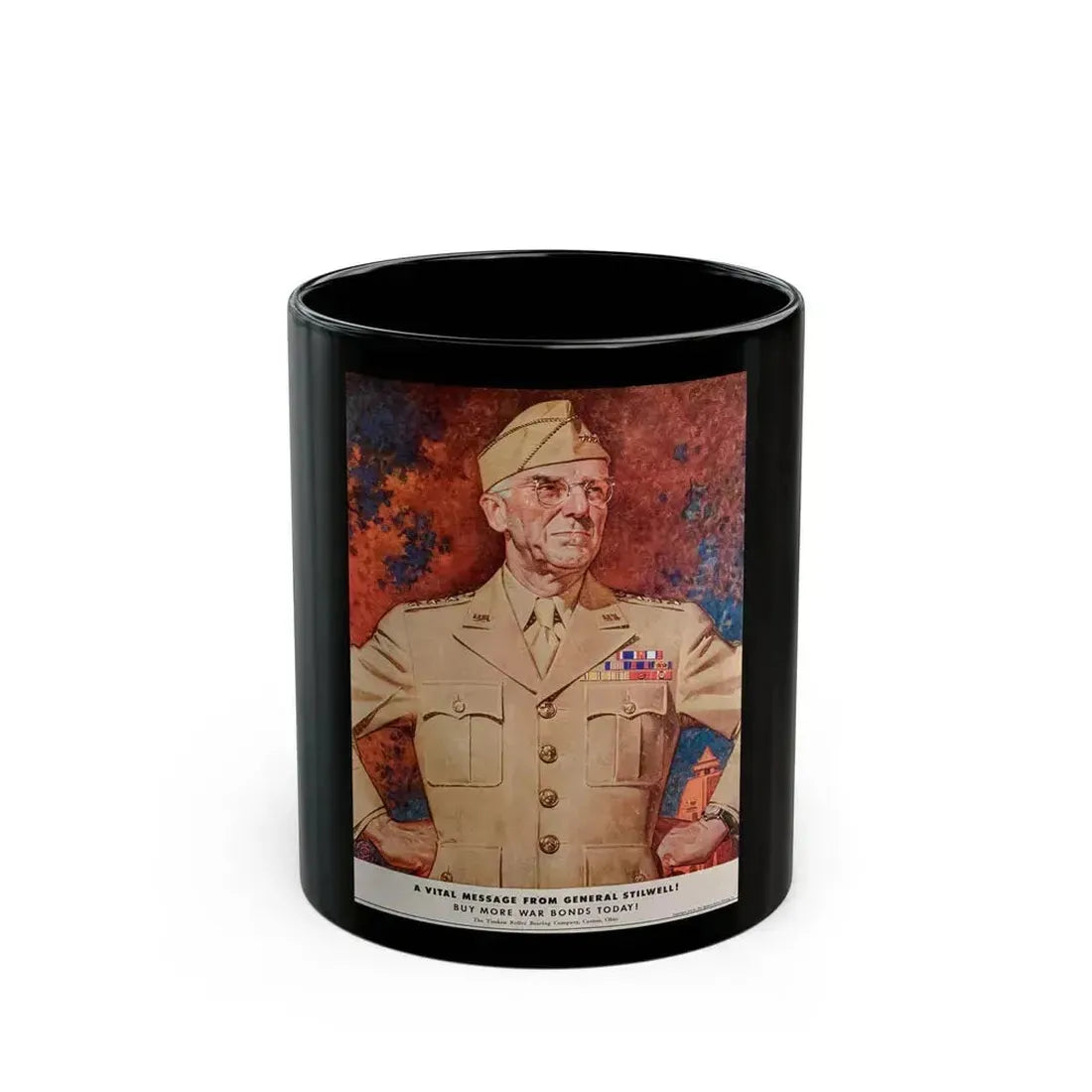 A Vital Message from General Stilwell, The Saturday Evening Post, July 1, 1944 - Black Coffee Mug 11oz - Go Mug Yourself