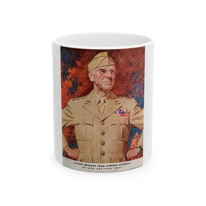 A Vital Message from General Stilwell, The Saturday Evening Post, July 1, 1944 - White Coffee Mug 11oz - Go Mug Yourself