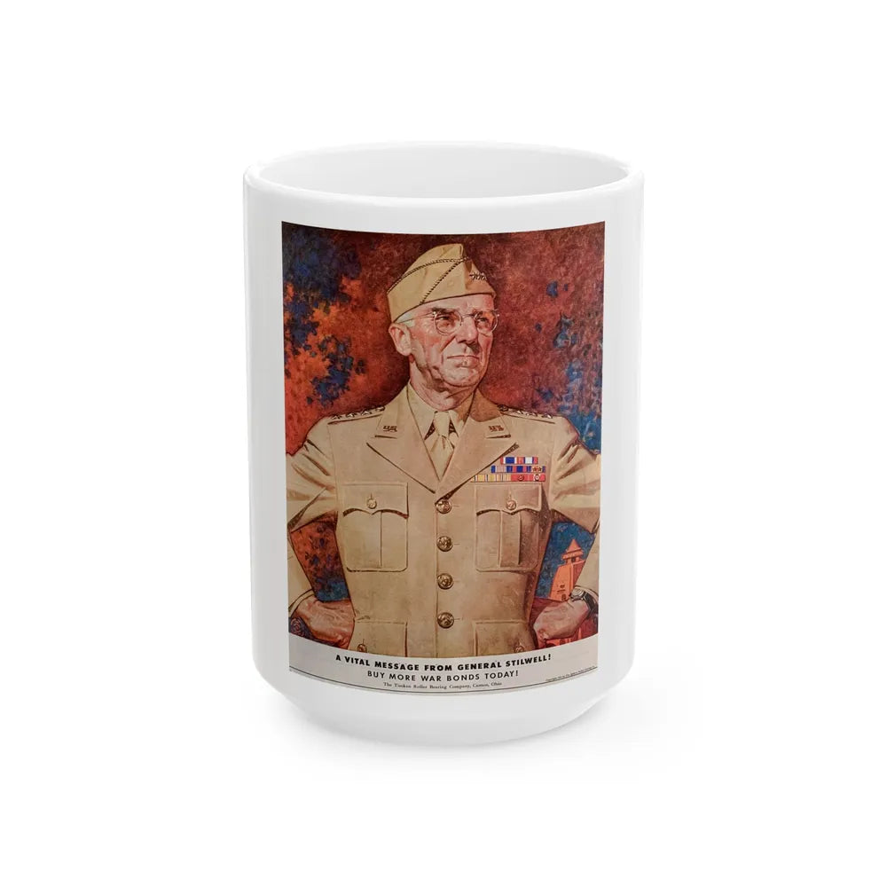 A Vital Message from General Stilwell, The Saturday Evening Post, July 1, 1944 - White Coffee Mug-15oz-Go Mug Yourself