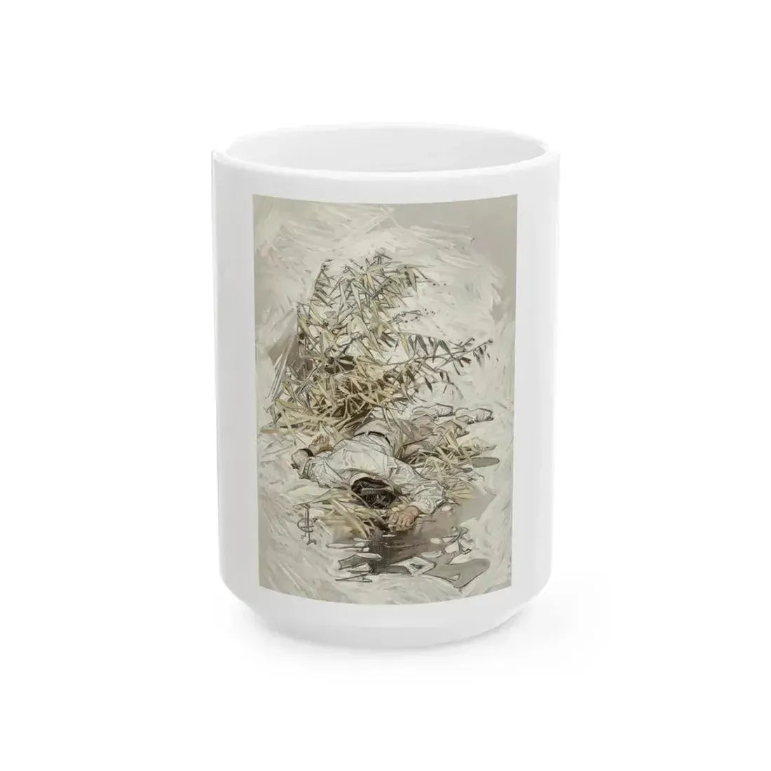 A Voice in the Rice interior book illustration, 1910 - White Coffee Mug 15oz - Go Mug Yourself