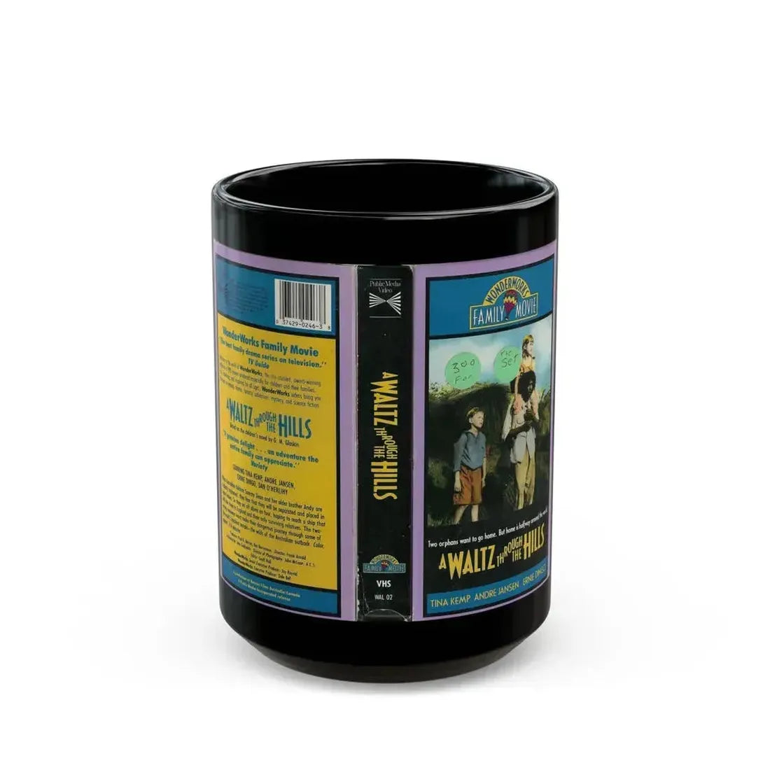 A WALTZ THROUGH THE HILLS WONDERWORKS FAMILY MOVIE (VHS COVER) - Black Coffee Mug 15oz - Go Mug Yourself