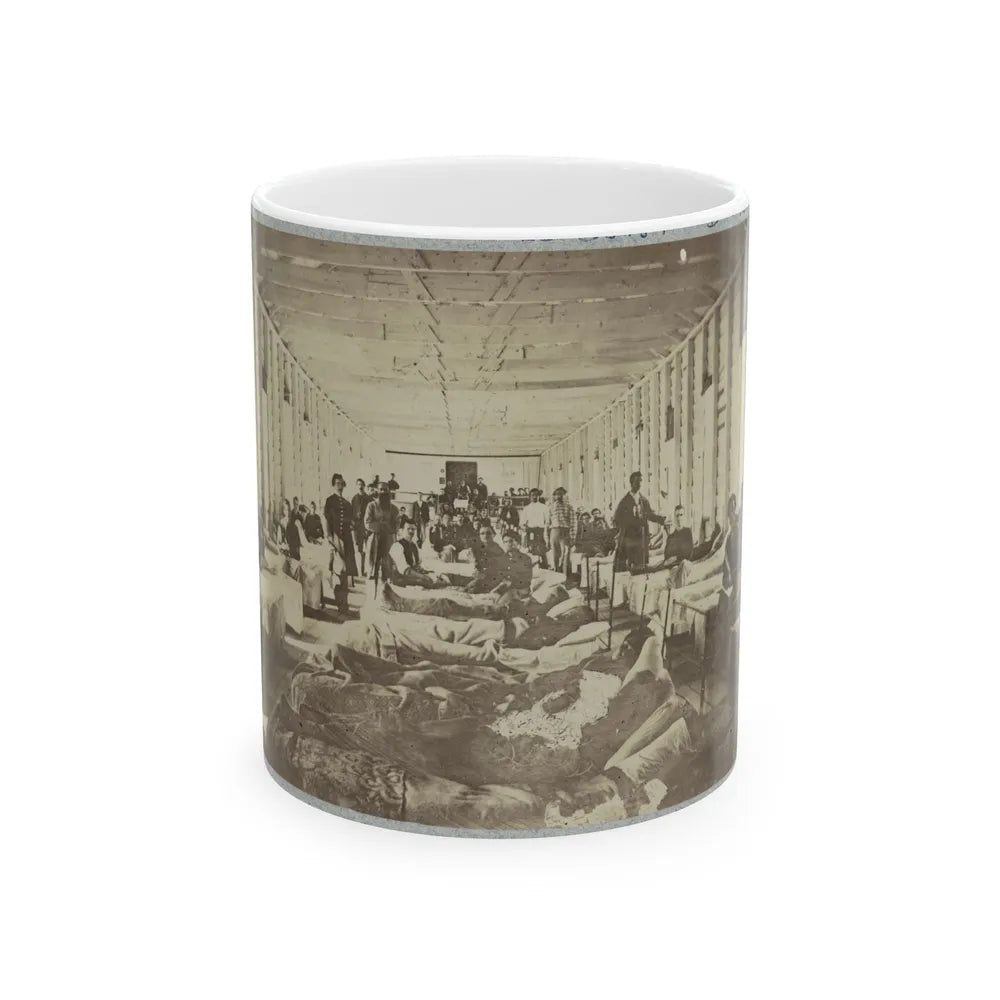 A Ward In Hospital At Convalescent Camp Near Alexandria, Va. (U.S. Civil War) White Coffee Mug-11oz-Go Mug Yourself