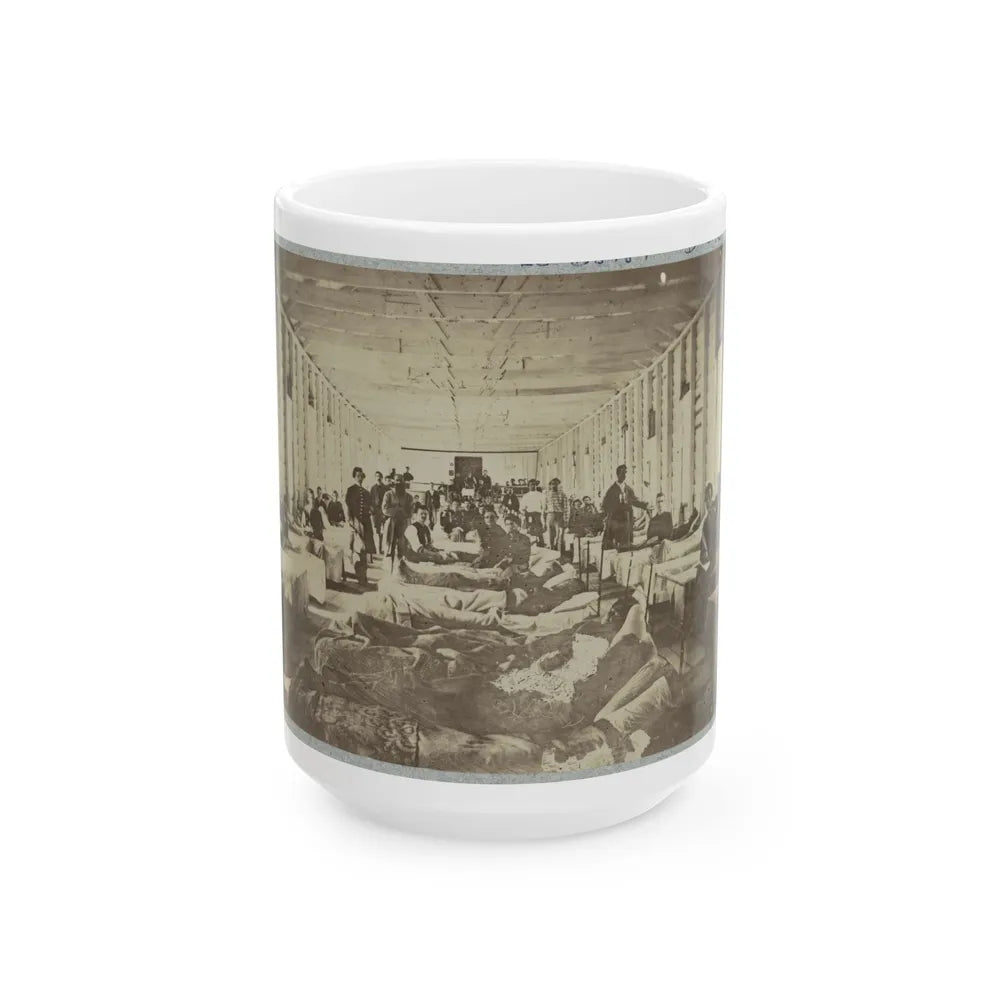 A Ward In Hospital At Convalescent Camp Near Alexandria, Va. (U.S. Civil War) White Coffee Mug-15oz-Go Mug Yourself