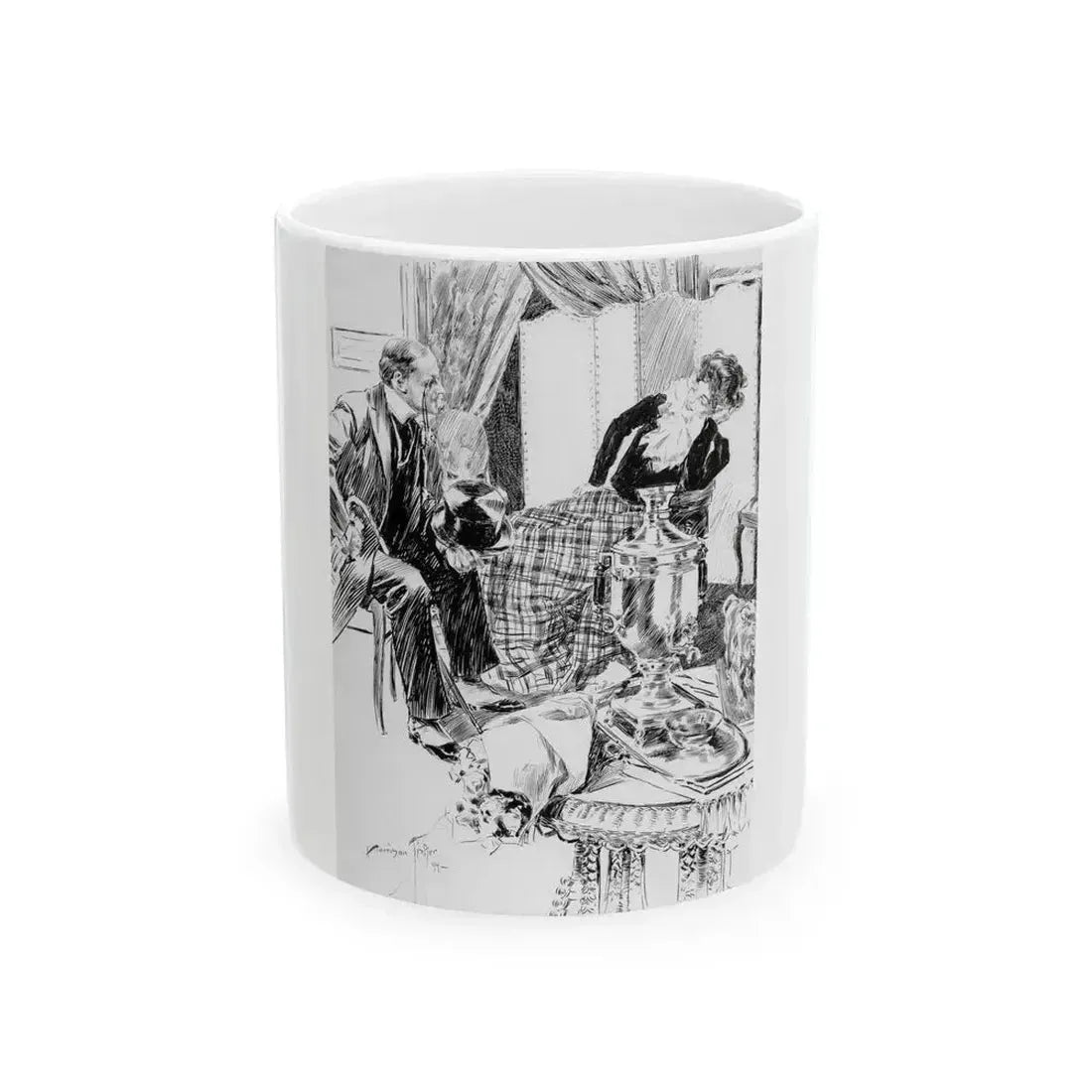 A Wild Remark, Puck magazine interior, 1894 - White Coffee Mug 11oz - Go Mug Yourself