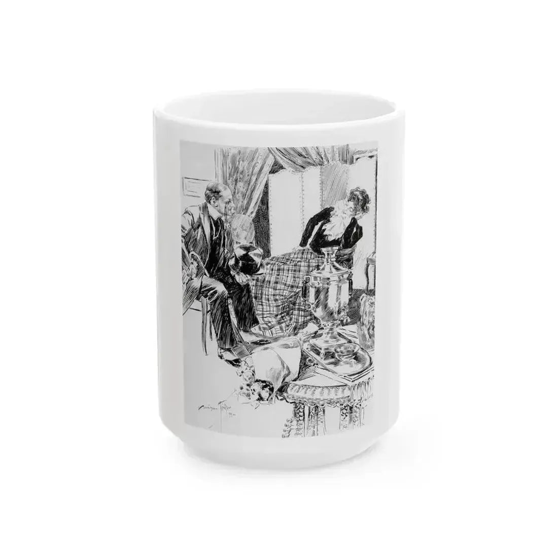 A Wild Remark, Puck magazine interior, 1894 - White Coffee Mug 15oz - Go Mug Yourself