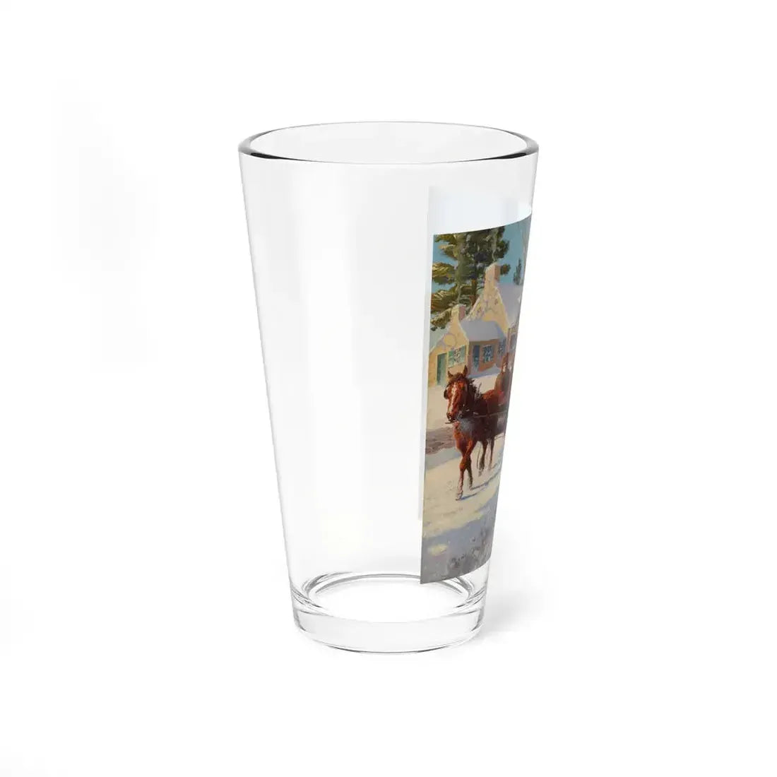 A Winter's Ride (Magazine Illustration) Pint Glass 16oz - Go Mug Yourself