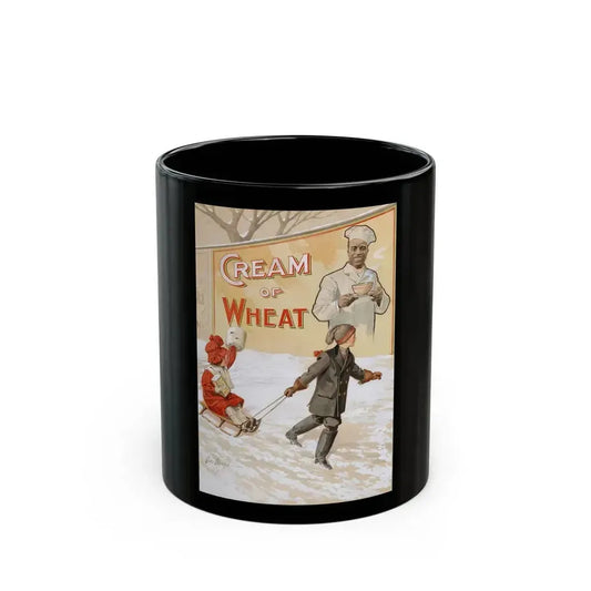 A Winter Scene, Cream of Wheat ad illustration, 1911 - Black Coffee Mug 11oz - Go Mug Yourself