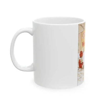 A Winter Scene, Cream of Wheat ad illustration, 1911 - White Coffee Mug - Go Mug Yourself