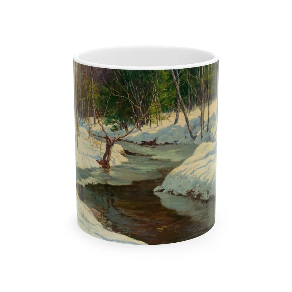 A Winter Stream - White Coffee Mug-11oz-Go Mug Yourself