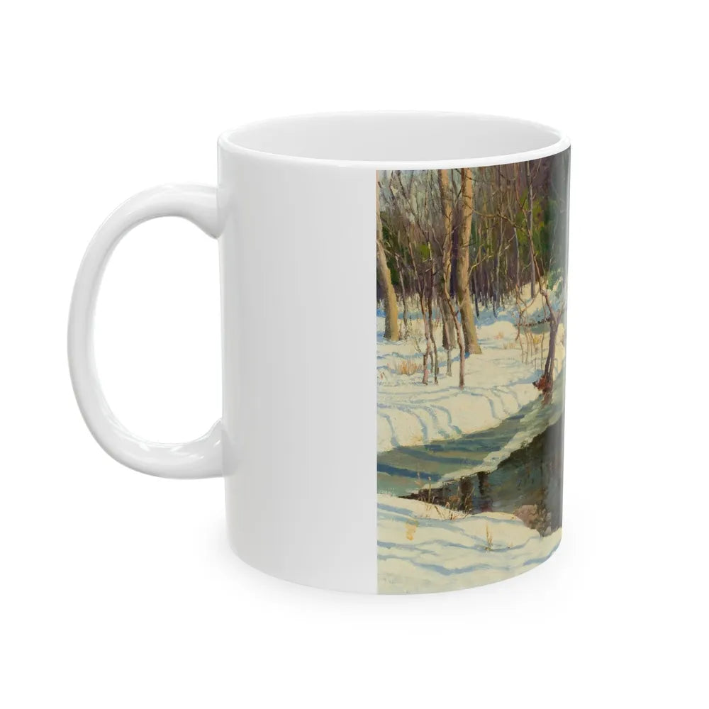 A Winter Stream - White Coffee Mug-Go Mug Yourself