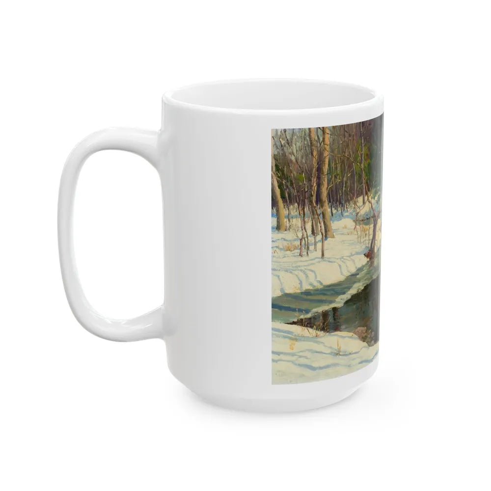 A Winter Stream - White Coffee Mug-Go Mug Yourself