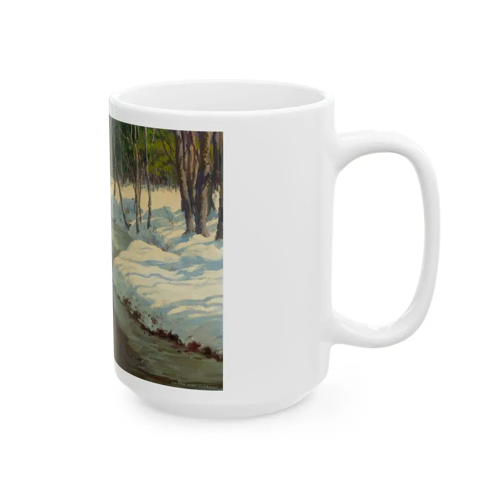 A Winter Stream - White Coffee Mug-Go Mug Yourself