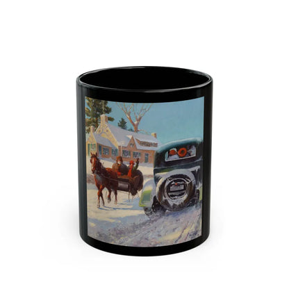 A Winter's Ride - Black Coffee Mug-11oz-Go Mug Yourself