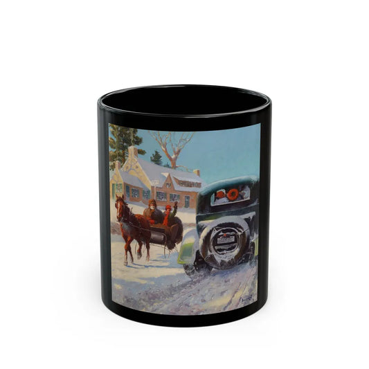 A Winter's Ride - Black Coffee Mug-11oz-Go Mug Yourself