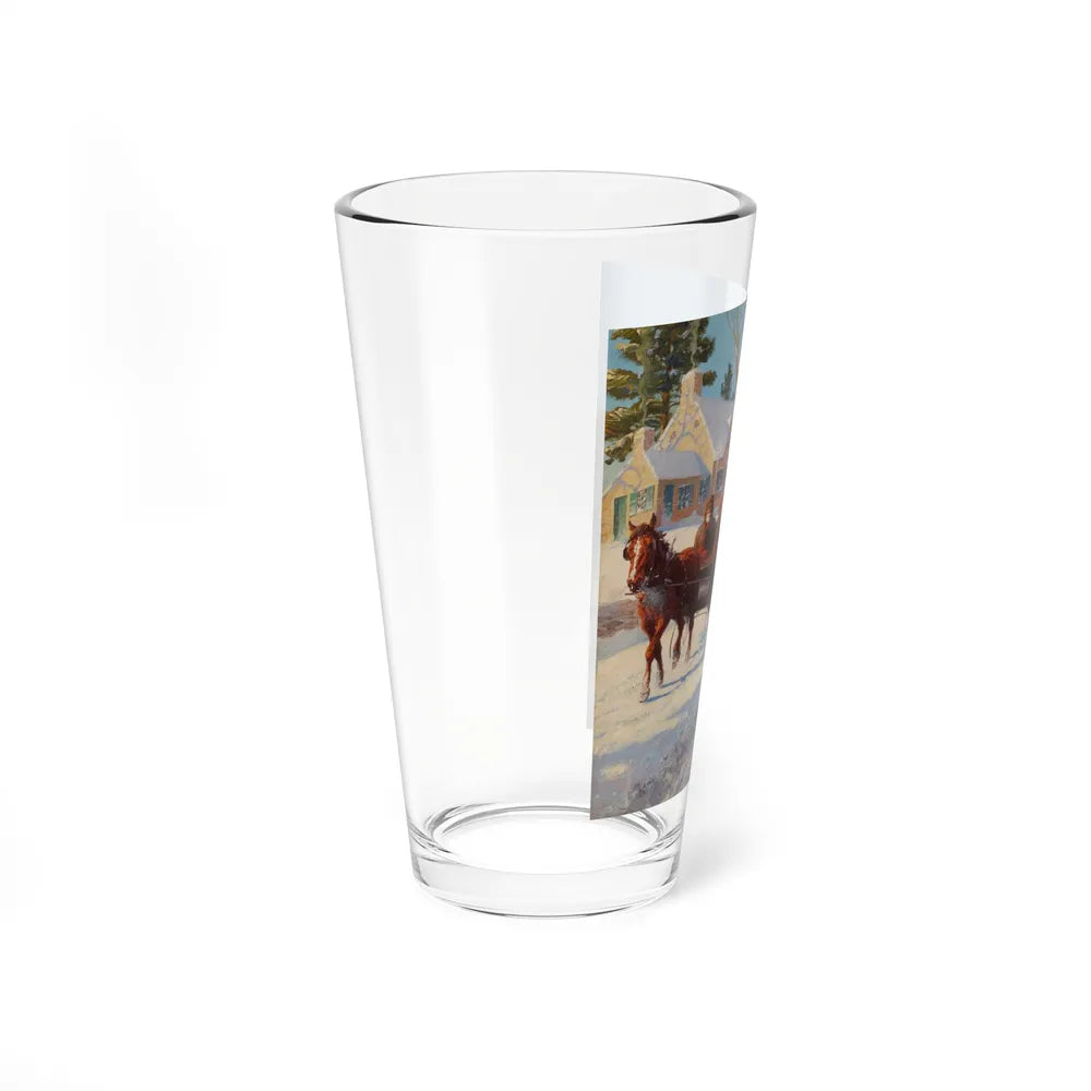 A Winter's Ride (Magazine Illustration) Pint Glass 16oz-Go Mug Yourself