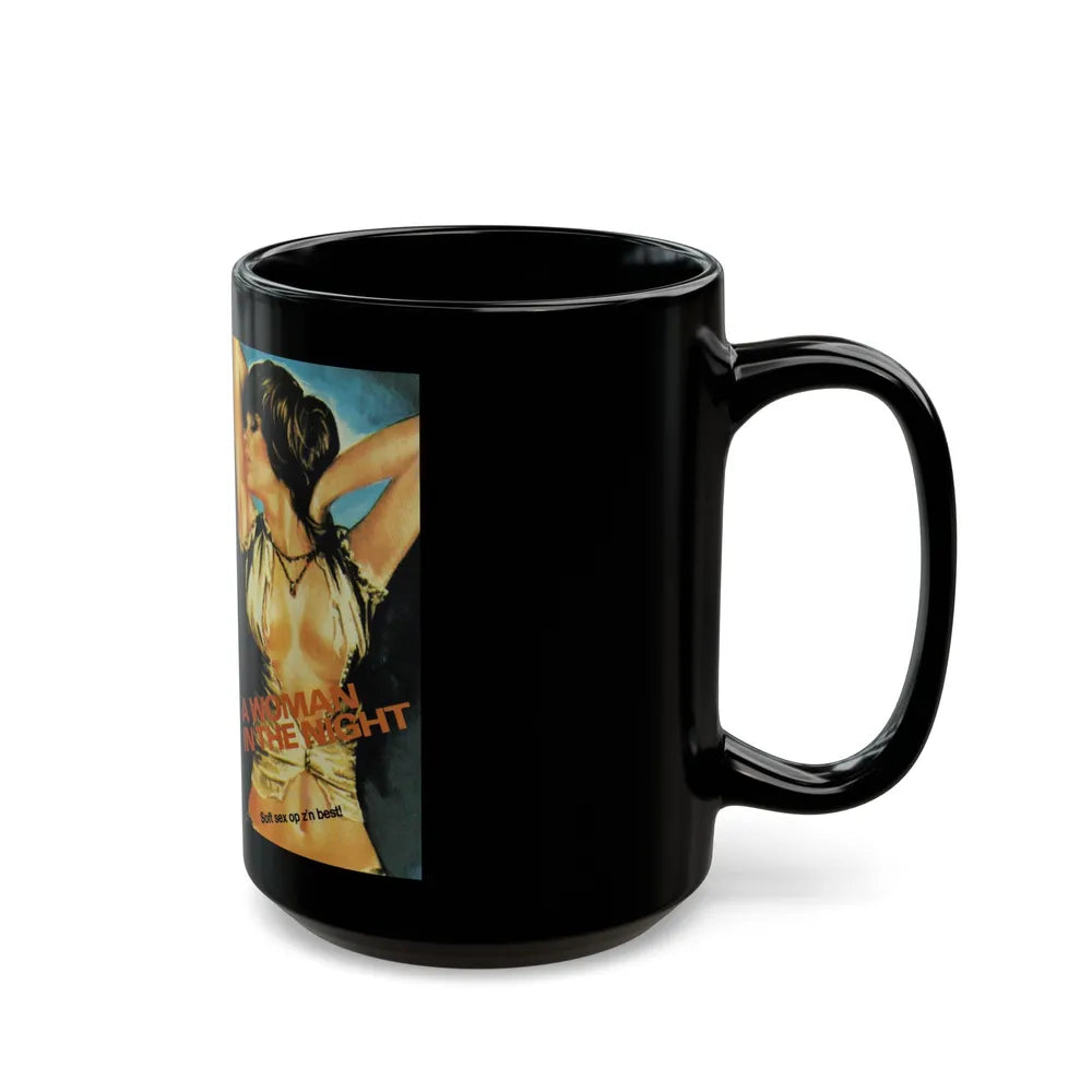 A WOMAN IN THE NIGHT (VHS COVER) - Black Coffee Mug-Go Mug Yourself