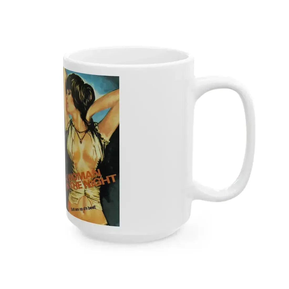 A WOMAN IN THE NIGHT (VHS COVER) - White Coffee Mug - Go Mug Yourself