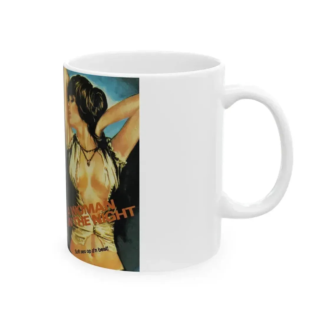 A WOMAN IN THE NIGHT (VHS COVER) - White Coffee Mug - Go Mug Yourself