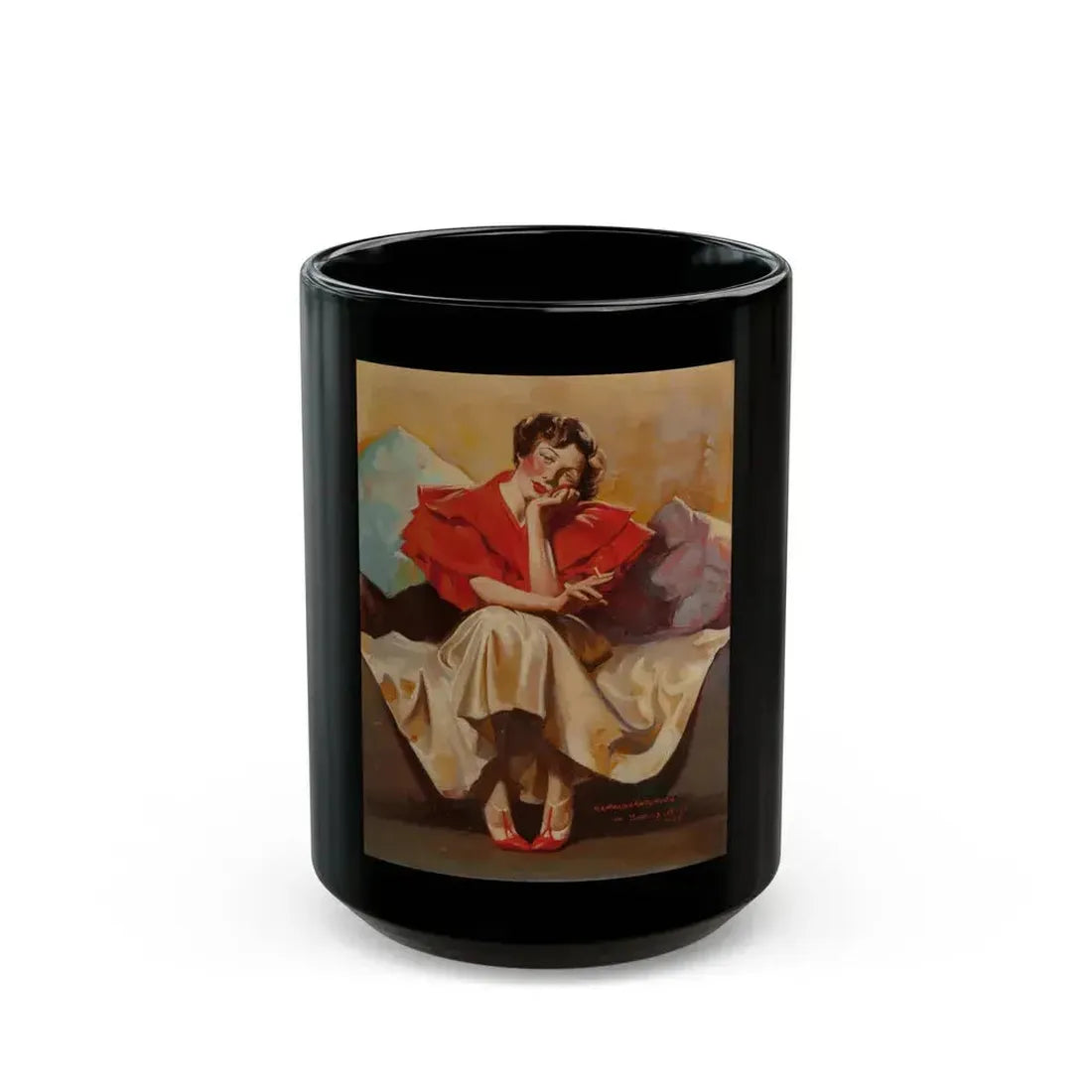 A Woman Resting, 1935 - Black Coffee Mug 15oz - Go Mug Yourself