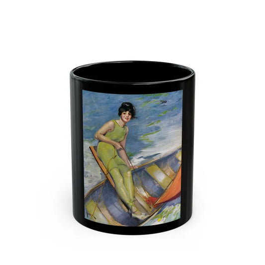 A Woman Sailing, illustration, 1914 - Black Coffee Mug-11oz-Go Mug Yourself