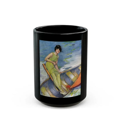 A Woman Sailing, illustration, 1914 - Black Coffee Mug 15oz - Go Mug Yourself