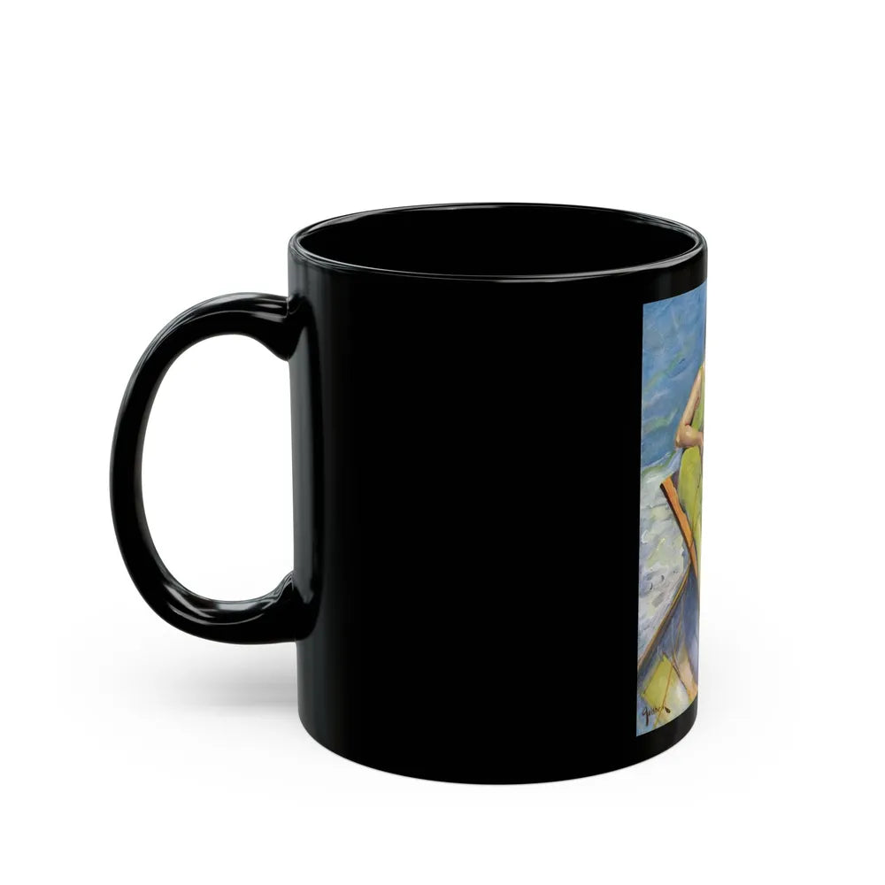 A Woman Sailing, illustration, 1914 - Black Coffee Mug-Go Mug Yourself