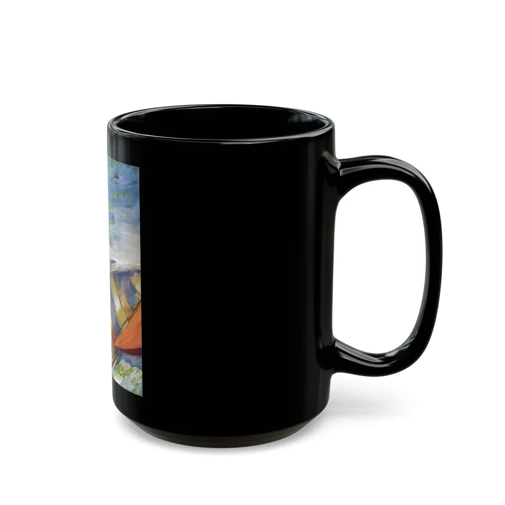 A Woman Sailing, illustration, 1914 - Black Coffee Mug-Go Mug Yourself