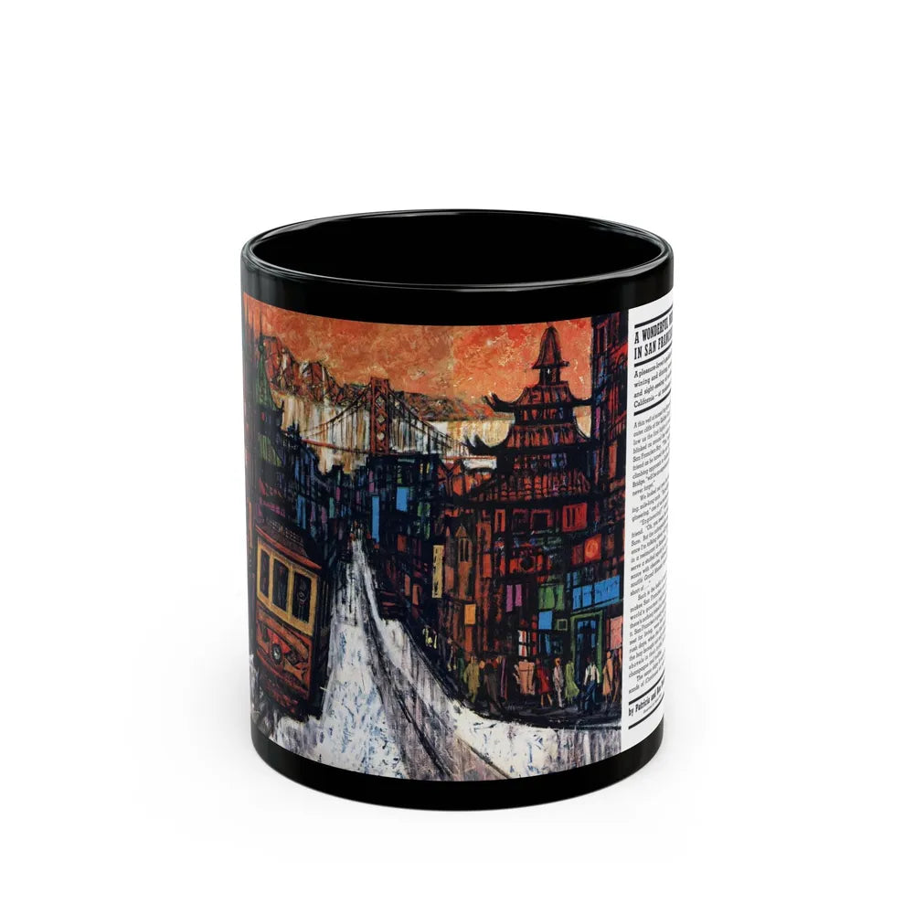 A Wonderful Week in San Francisco, Redbook, January 1961 - Black Coffee Mug-11oz-Go Mug Yourself