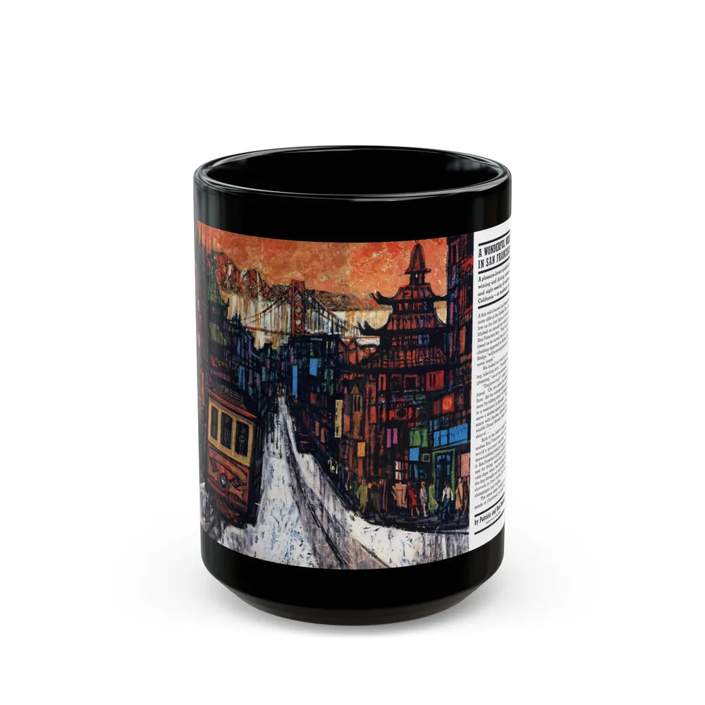 A Wonderful Week in San Francisco, Redbook, January 1961 - Black Coffee Mug-15oz-Go Mug Yourself