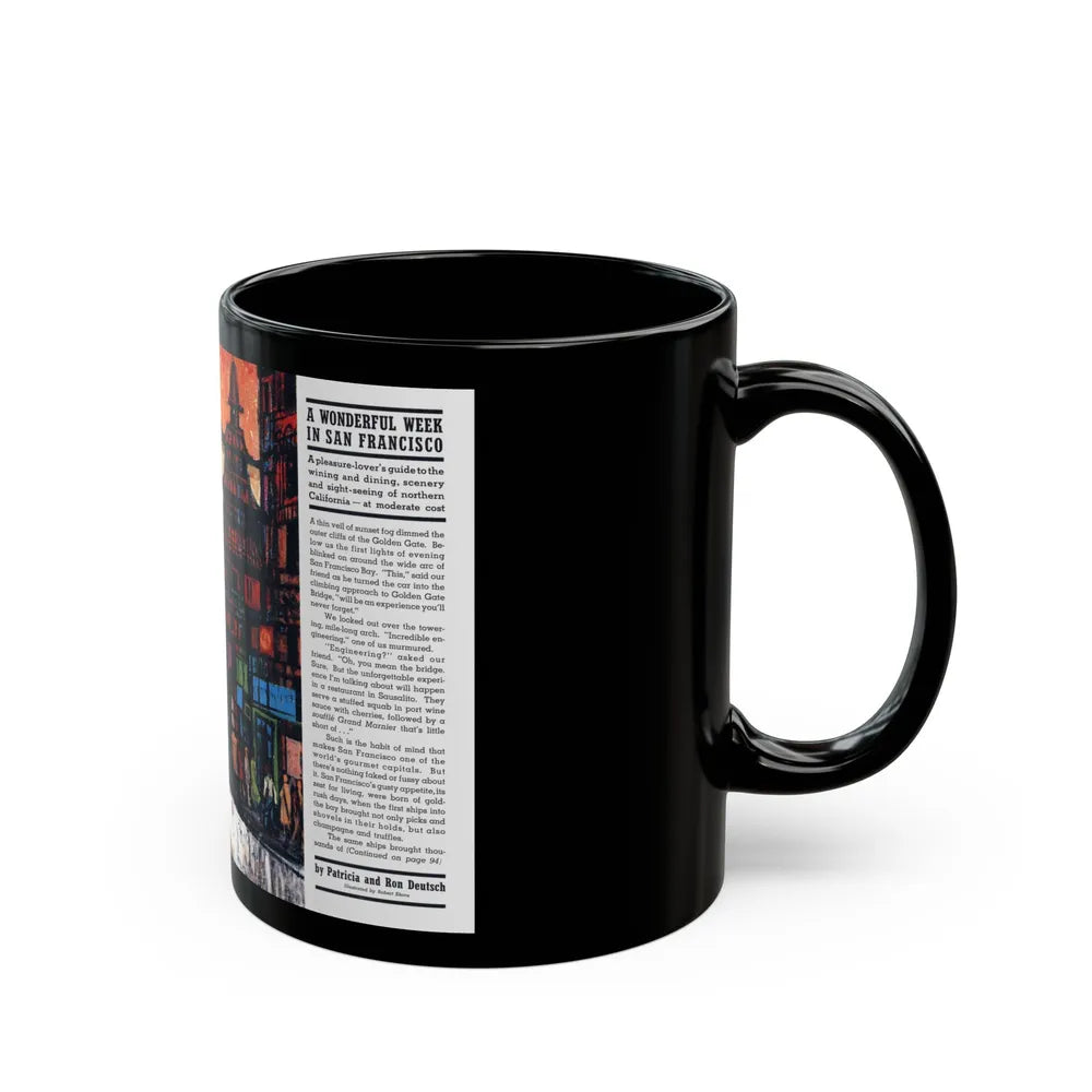 A Wonderful Week in San Francisco, Redbook, January 1961 - Black Coffee Mug-Go Mug Yourself