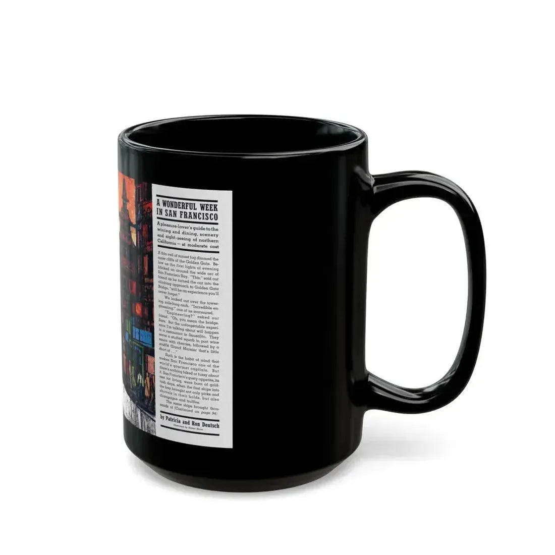 A Wonderful Week in San Francisco, Redbook, January 1961 - Black Coffee Mug - Go Mug Yourself