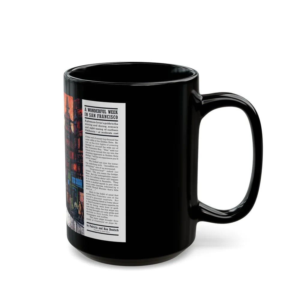 A Wonderful Week in San Francisco, Redbook, January 1961 - Black Coffee Mug-Go Mug Yourself