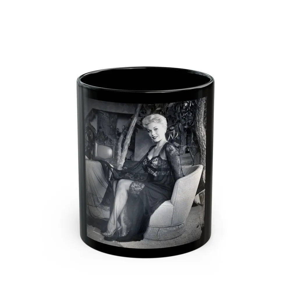 Kim Novak #198 (Vintage Female Icon) Black Coffee Mug-11oz-Go Mug Yourself