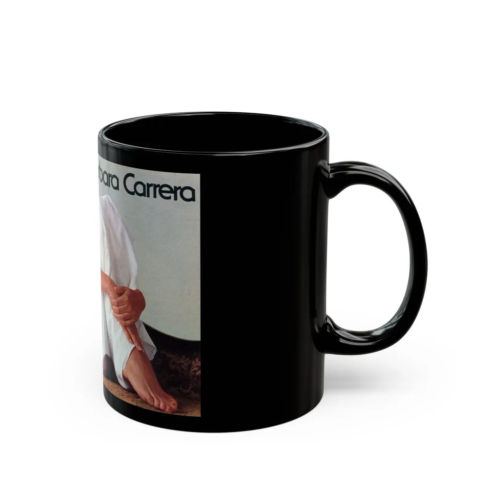 Barbara Carrera #124 (Vintage Female Icon) Black Coffee Mug-Go Mug Yourself