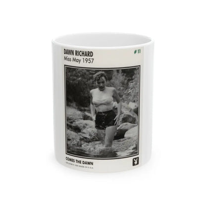 Dawn Richard #108 - Dawn on 2.5x3.5 Playboy Collector Card (Vintage Female Icon) White Coffee Mug-11oz-Go Mug Yourself