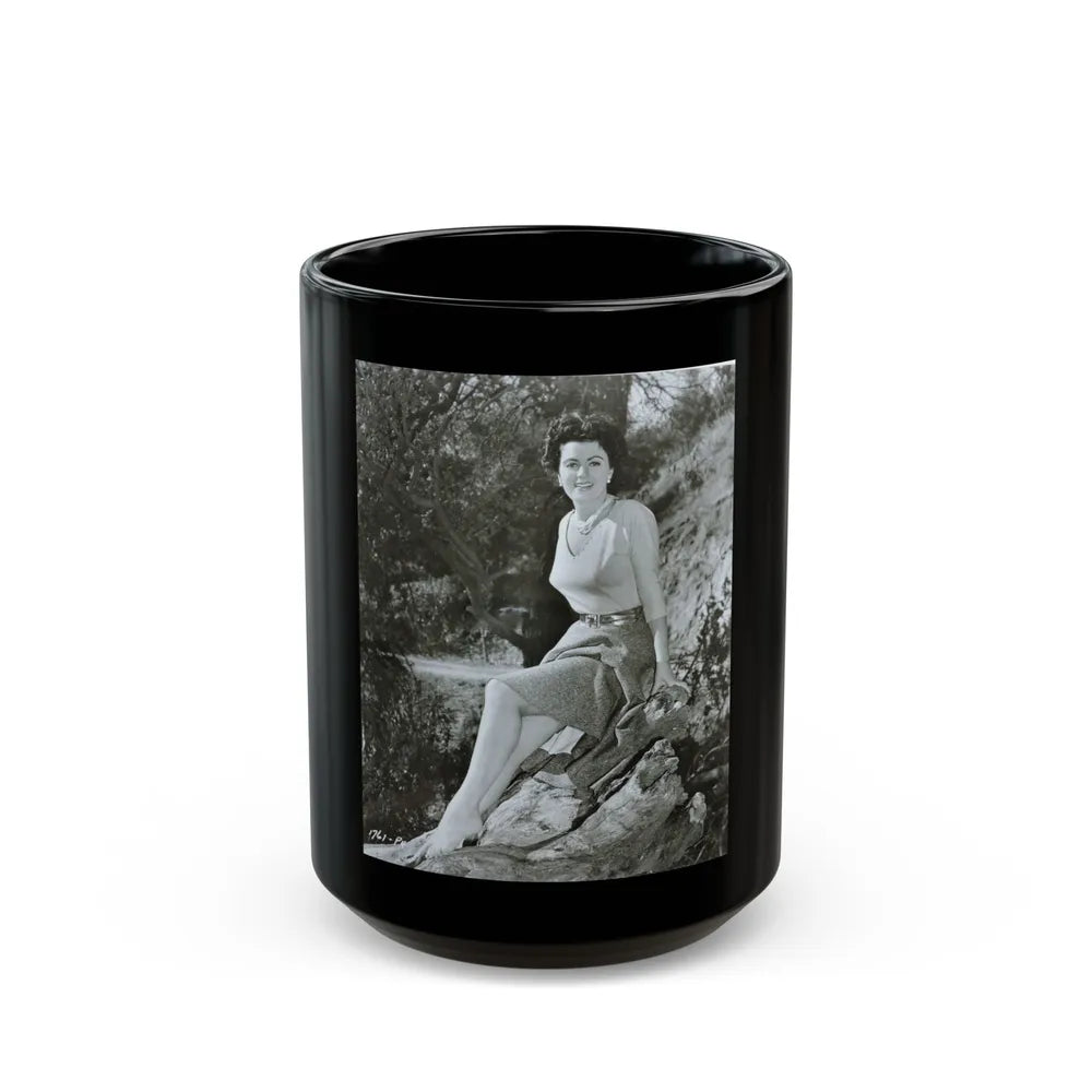 Faith Domergue #191 (Vintage Female Icon) Black Coffee Mug-15oz-Go Mug Yourself