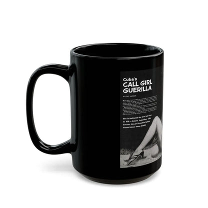 Cuba's Call Girl Guerilla, Adventure, December 1963 - Black Coffee Mug-Go Mug Yourself