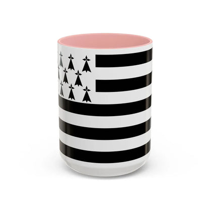 Flag of Bretagne France - Accent Coffee Mug-15oz-Pink-Go Mug Yourself