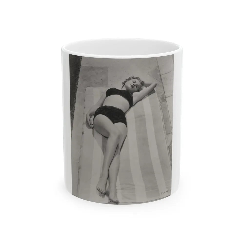 Carol Ohmart #65 - Negative Struck B&W 8x10 50's Era Pin-Up Photo High Quality Re-Print (Vintage Female Icon) White Coffee Mug-11oz-Go Mug Yourself