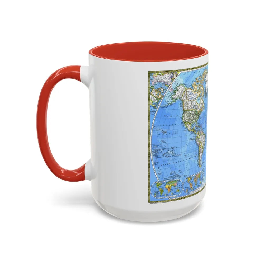 World Map (1981) (Map) Accent Coffee Mug-Go Mug Yourself