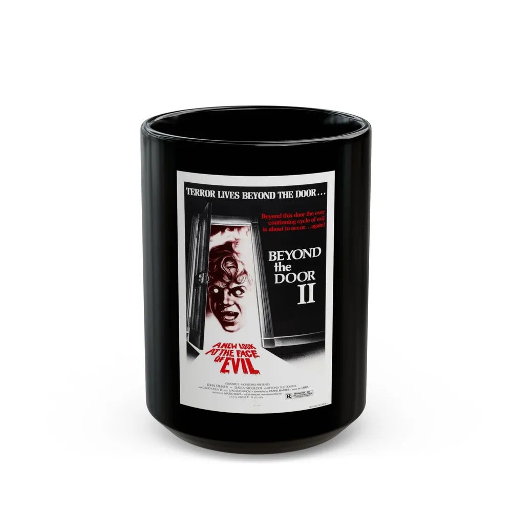 BEYOND THE DOOR II aka SHOCK 1977 Movie Poster - Black Coffee Mug-15oz-Go Mug Yourself