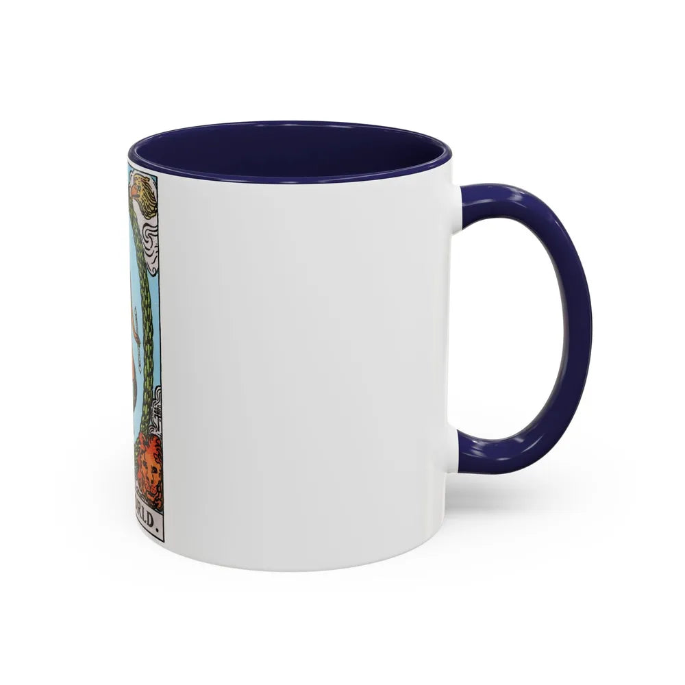 The World (Tarot Card) Accent Coffee Mug-Go Mug Yourself