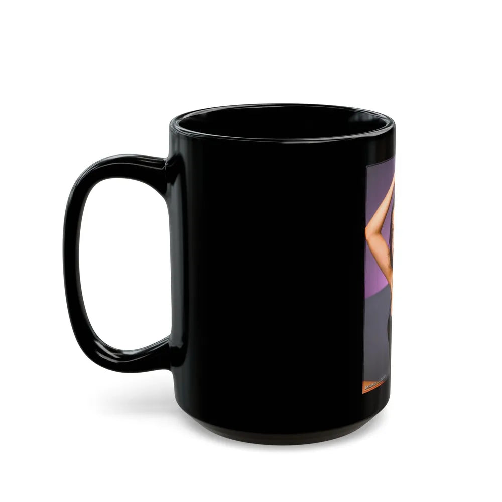 Barbara Carrera #15 (Vintage Female Icon) Black Coffee Mug-Go Mug Yourself