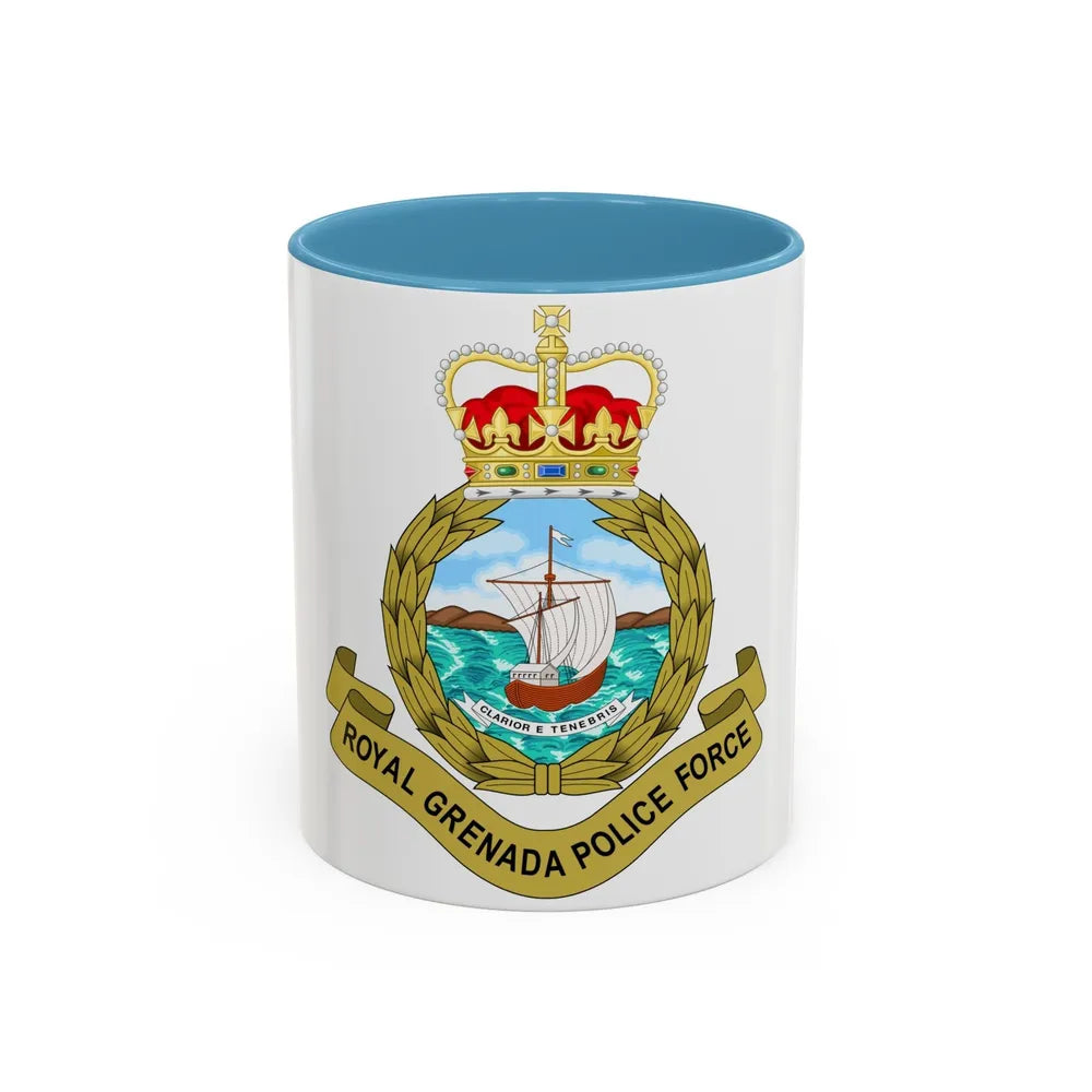 Royal Grenada Police Force - Accent Coffee Mug-11oz-Light Blue-Go Mug Yourself