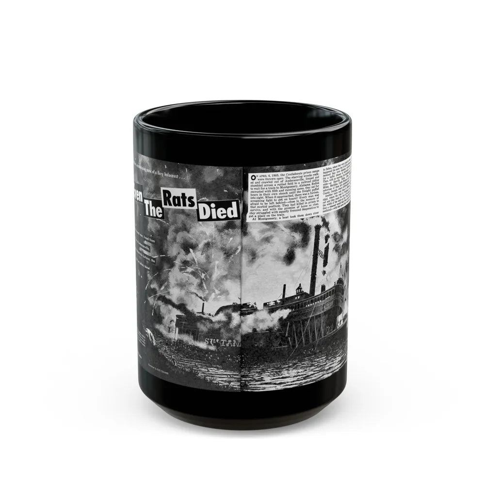 Even The Rats Died, Real Men magazine, December 1958 - Black Coffee Mug-15oz-Go Mug Yourself