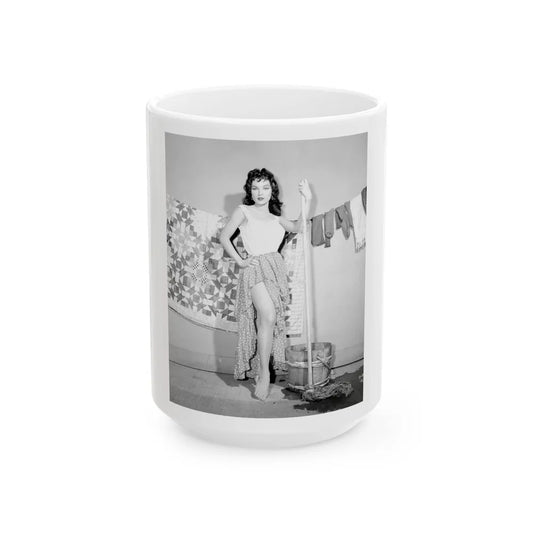 Debra Paget #529 (Vintage Female Icon) White Coffee Mug-15oz-Go Mug Yourself